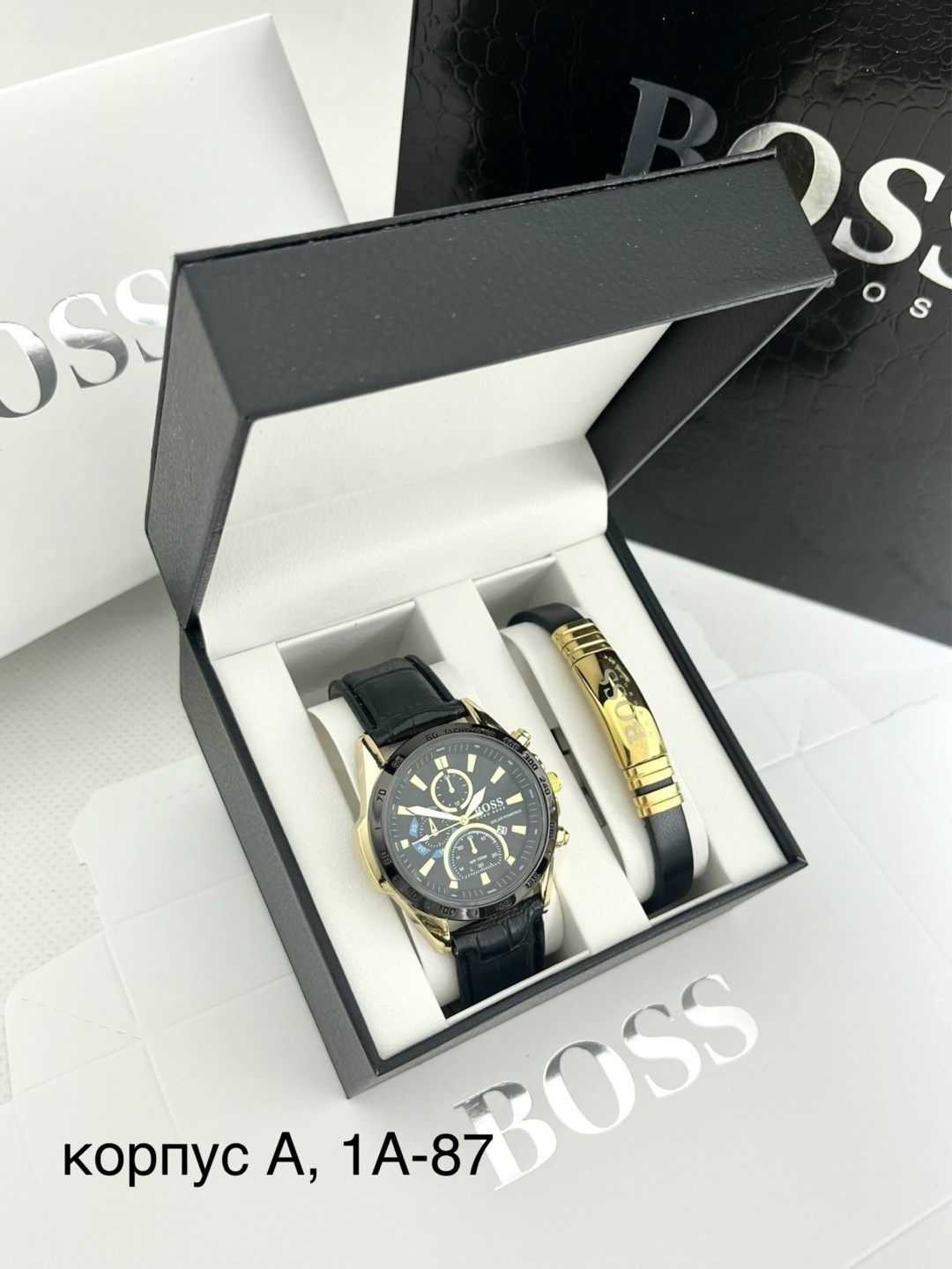 набор часы,набор часы и браслеты мужские,подарочный набор босс мужской,мужские наборы,подарочный набор мужской