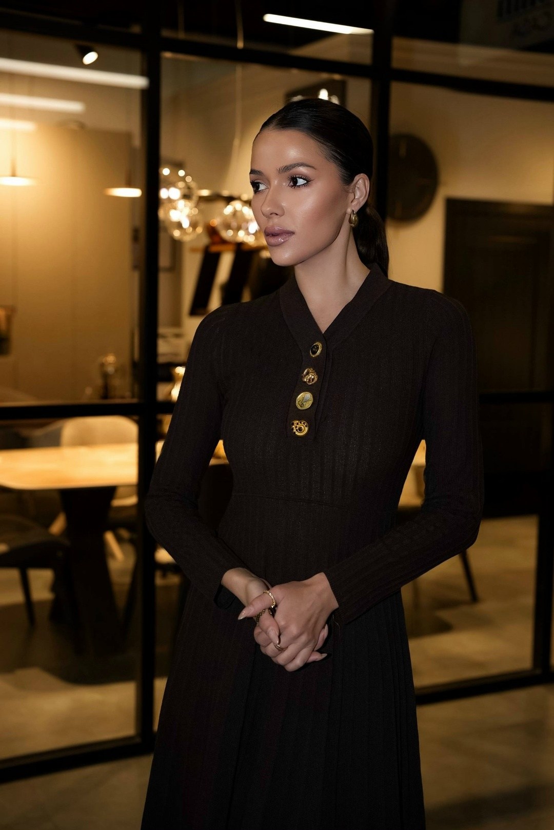 трикотажное платье,платье женское черное,платье черное,платье длинное,платье