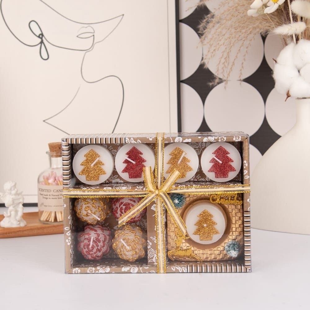 набор новогодних свечей,набор свеча,набор новогодних свечей 6 шт,набор новогодний,подарочные упаковки