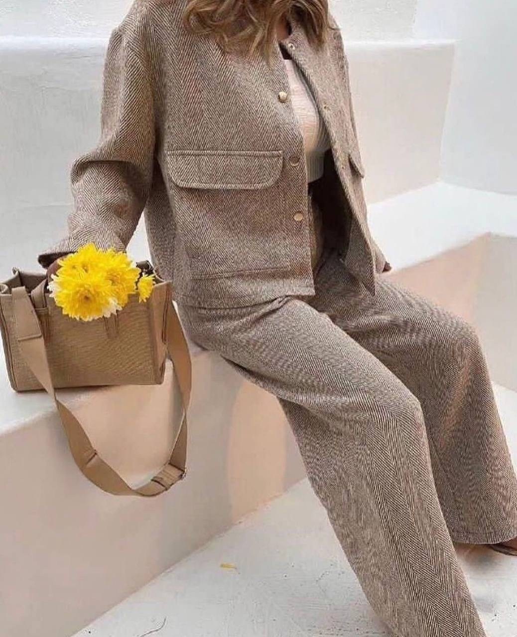 женский костюм ткань кашемир,женский костюм двойка ткань кашемир,костюм брючный двойка женский,жакет с шерстью,костюм из кашемира "ёлка"