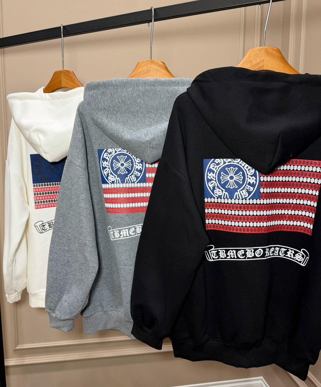 толстовка с капюшоном,толстовка,chrome hearts flag hoodie,american flag chrome hearts hoodie,мужская толстовка с капюшоном