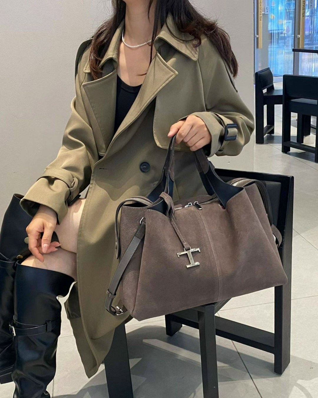 сумка тоут замшевая серая,сумка замшевая серая,женская сумка,женская большая замшевая сумка из нубука,сумка большая замшевая