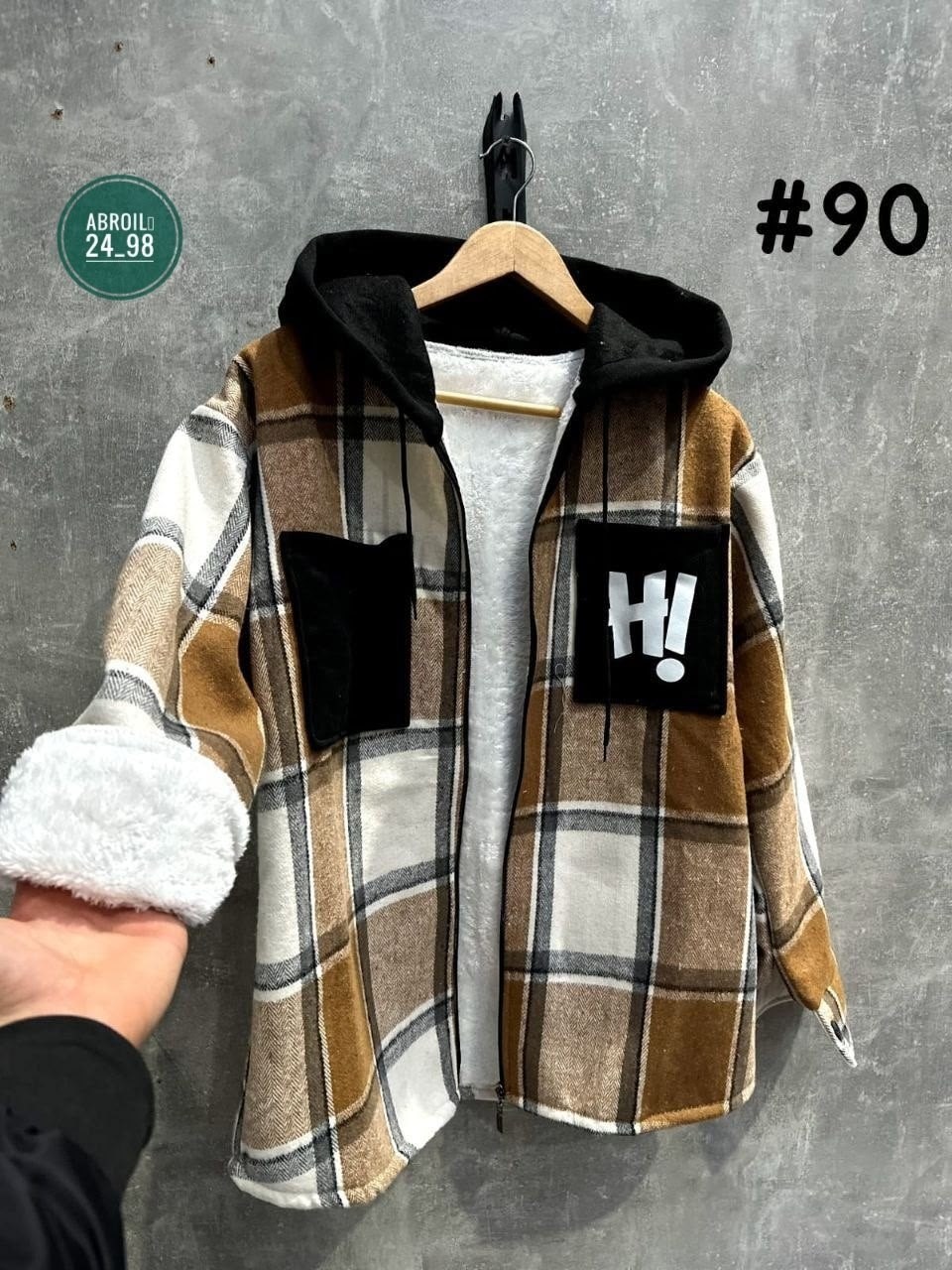 рубашка теплая в клетку с капюшоном,теплая рубашка,рубашка с капюшоном,рубашка теплая на меху,рубашка с капюшоном теплая