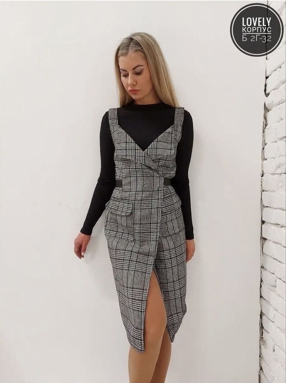 теплый сарафан,сарафан женский зимний в клетку,сарафан в клетку,сарафан офисный,теплый сарафан офисный
