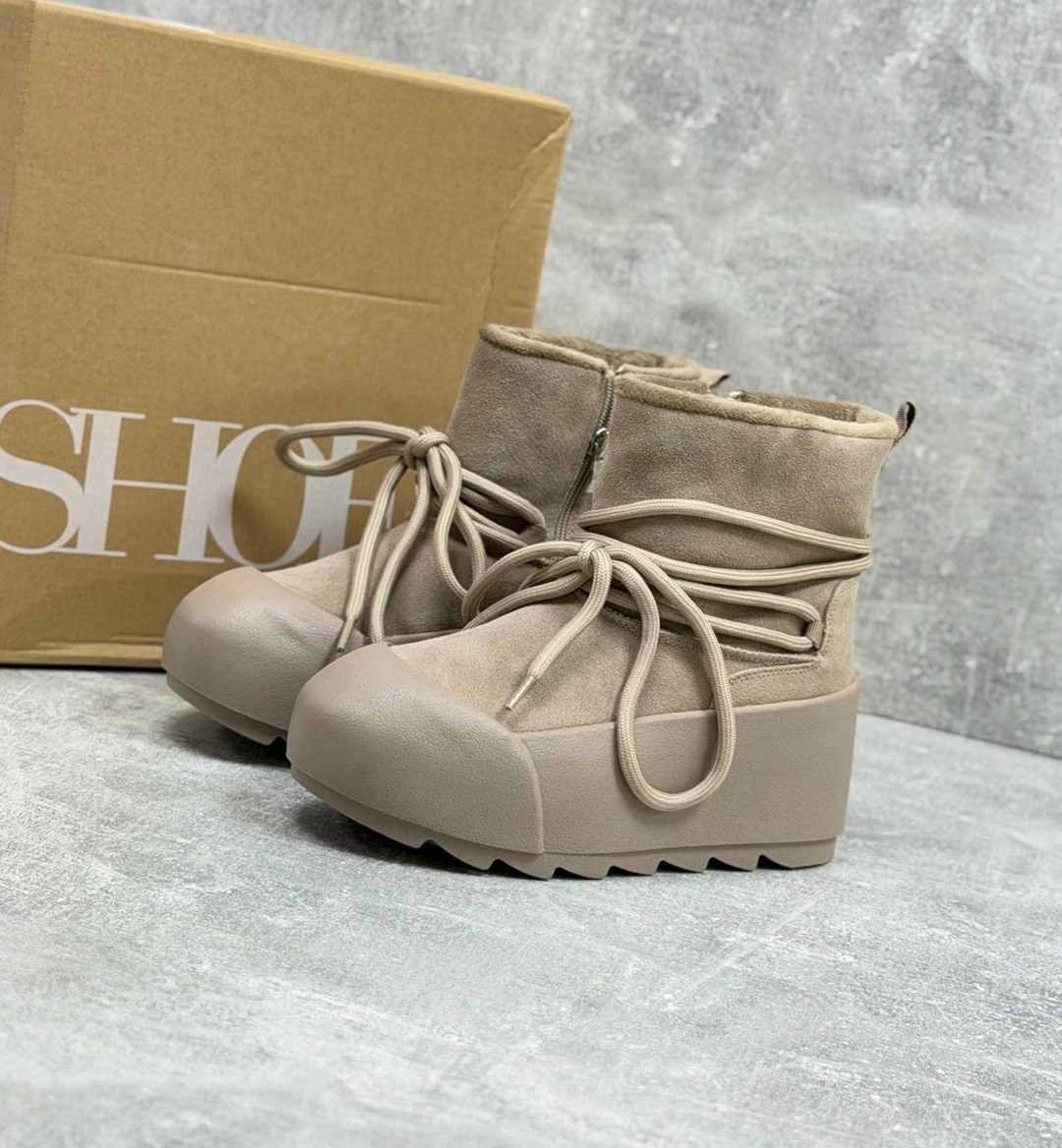 замшевые ботинки inuikii серый,,угги женские,женские зимние угги с шнурками,ботинки inuikii