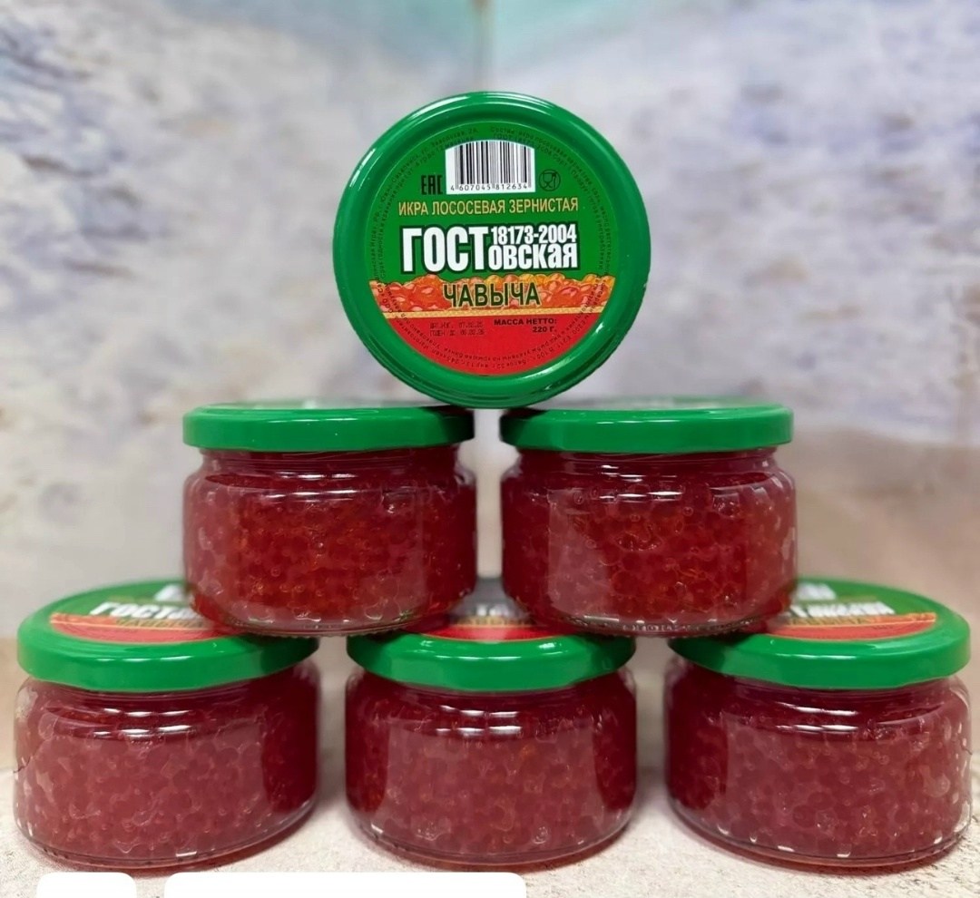 икра красная,икра форели,икра в стеклянной банке,икра красная чавыча премиум 220г,икра красная лососевая форели