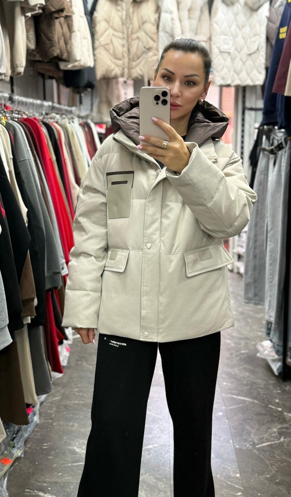 куртка женская,куртка женская зимняя,куртка женская бежевая,женская демисезонная куртка,куртка зимняя оверсайз с капюшоном короткая tesvi & bosobu