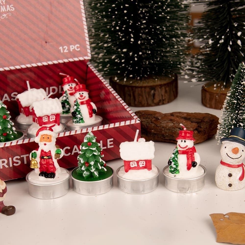 набор новогодних свечей,cвечи новогодние,украшение новогоднее елка,новогодние свечи елочки,свеча елка