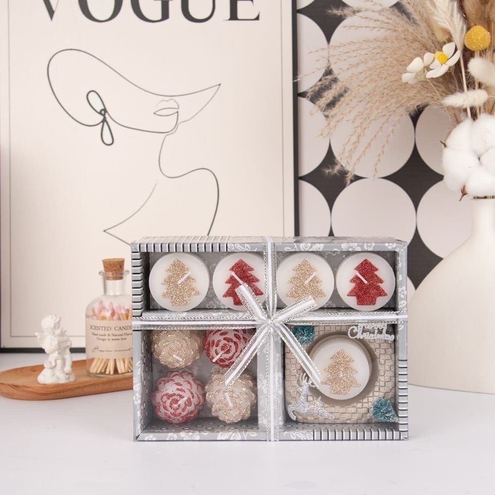 набор новогодних свечей,набор свеча,набор новогодних свечей 6 шт,набор новогодний,подарочные упаковки