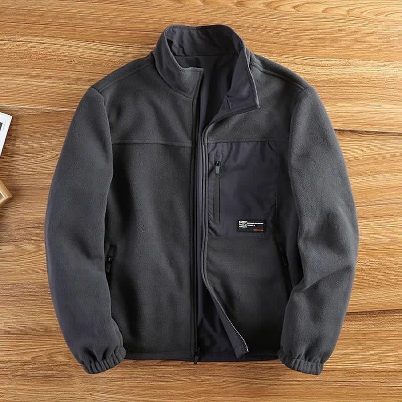 флисовая куртка,кофта флисовая,куртка теплая,флисовая толстовка,мужская модная флисовая куртка с воротником-стойкой