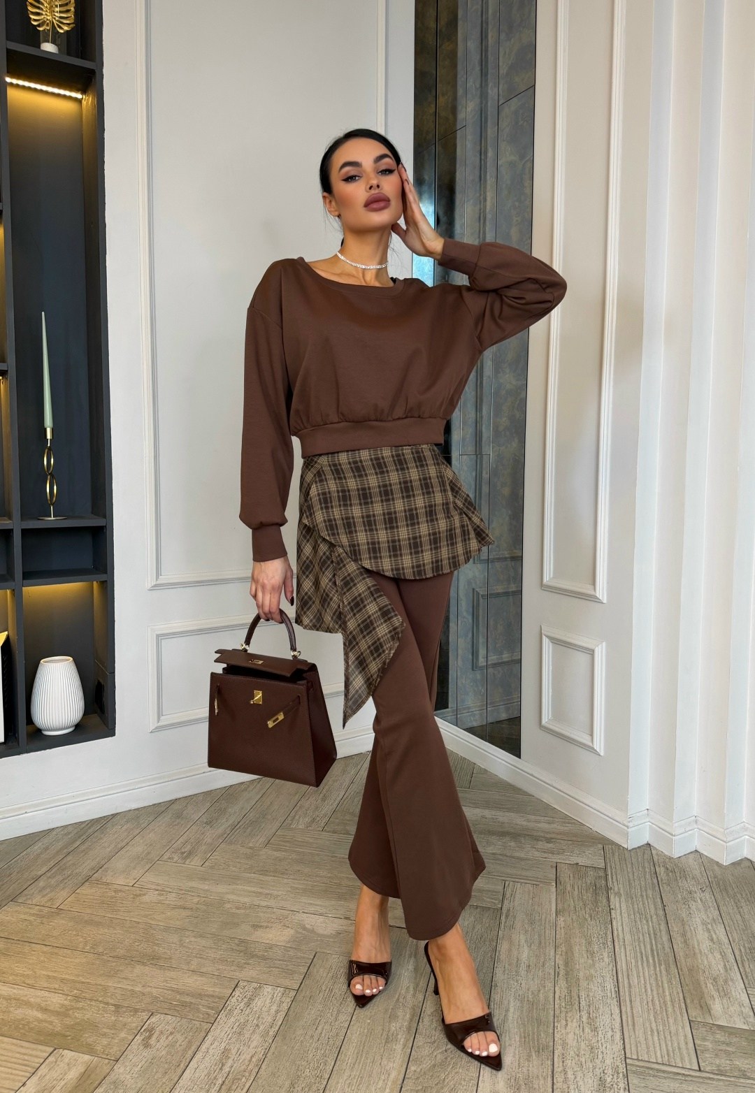 костюм с брюками,стильный костюм,повседневный костюм,трикотажный костюм с брюками осенний оверсайз bapani,костюм со штанами