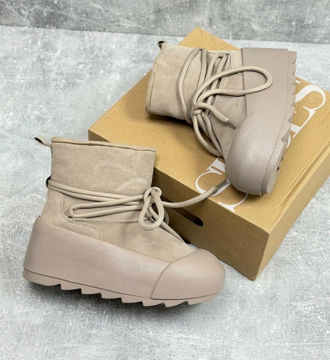 замшевые ботинки inuikii серый,,угги женские,женские зимние угги с шнурками,ботинки inuikii