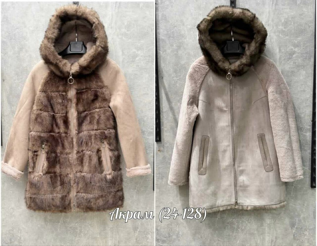 дубленка женская из натуральной овчины с капюшоном,дубленка женская,дубленка двусторонняя,дубленка,дубленка женская furnatur 8024769 серая 52 ru