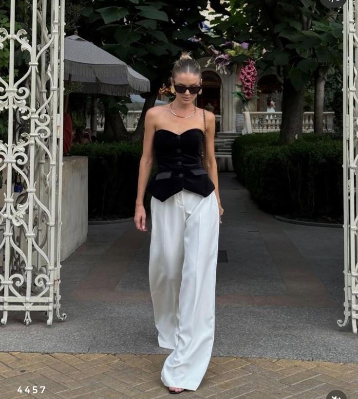 брюки charutti 07012842 черный,топ корсет,корсет,бархатный корсет,корсет топ женский