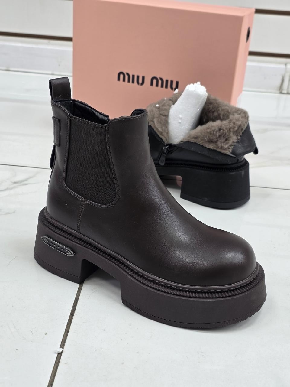 ,челси зимние miu miu premiumshoes,челси зимние miu miu,ботинки женские,ботинки женские зимние челси