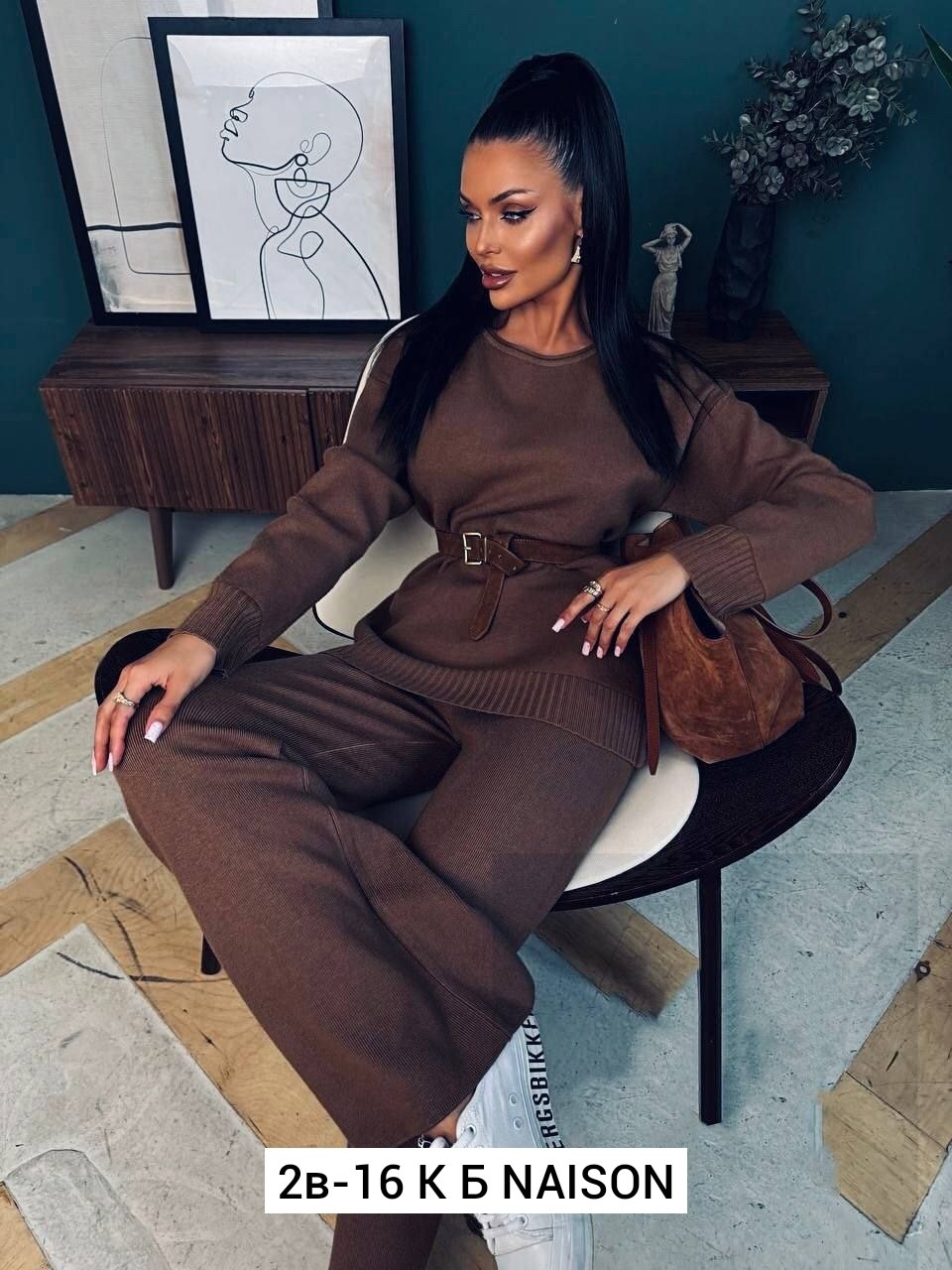 трикотажный костюм,женский вязаный костюм,вязаные костюмы,костюм брючный трикотажный со штанами и кофтой лапша letane цвет коричневый,трикотажный костюм двойка qu style