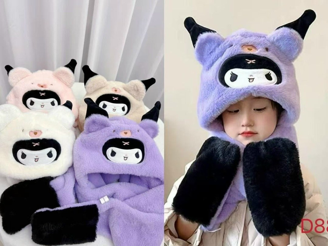 плюшевые варежки,шапка шарф перчатки,плюшевые перчатки,плюшевая шапка,шарф с капюшоном