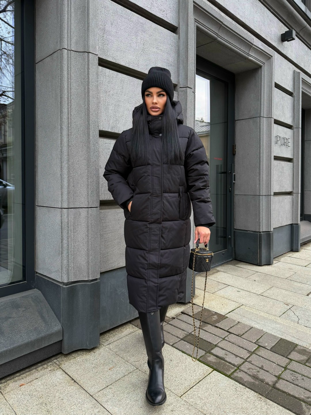 пуховик зимний длинный с капюшоном ve marie,пуховик зимняя,пуховик зимний длинный с капюшоном ve marie цвет черный,зимний пуховик длинный с капюшоном reg&life,пуховик зимний длинный с капюшон