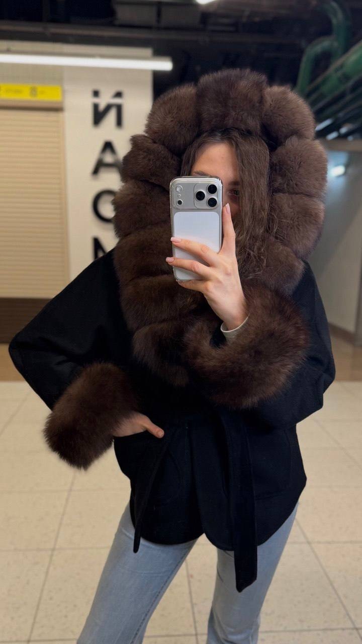 пальто кашемировое с мехом финского песца,кашемировое пальто с мехом песца,кашемировое пальто (пончо) с мехом финского песца,пальто с мехом,пальто кашемир с натуральным мехом песца