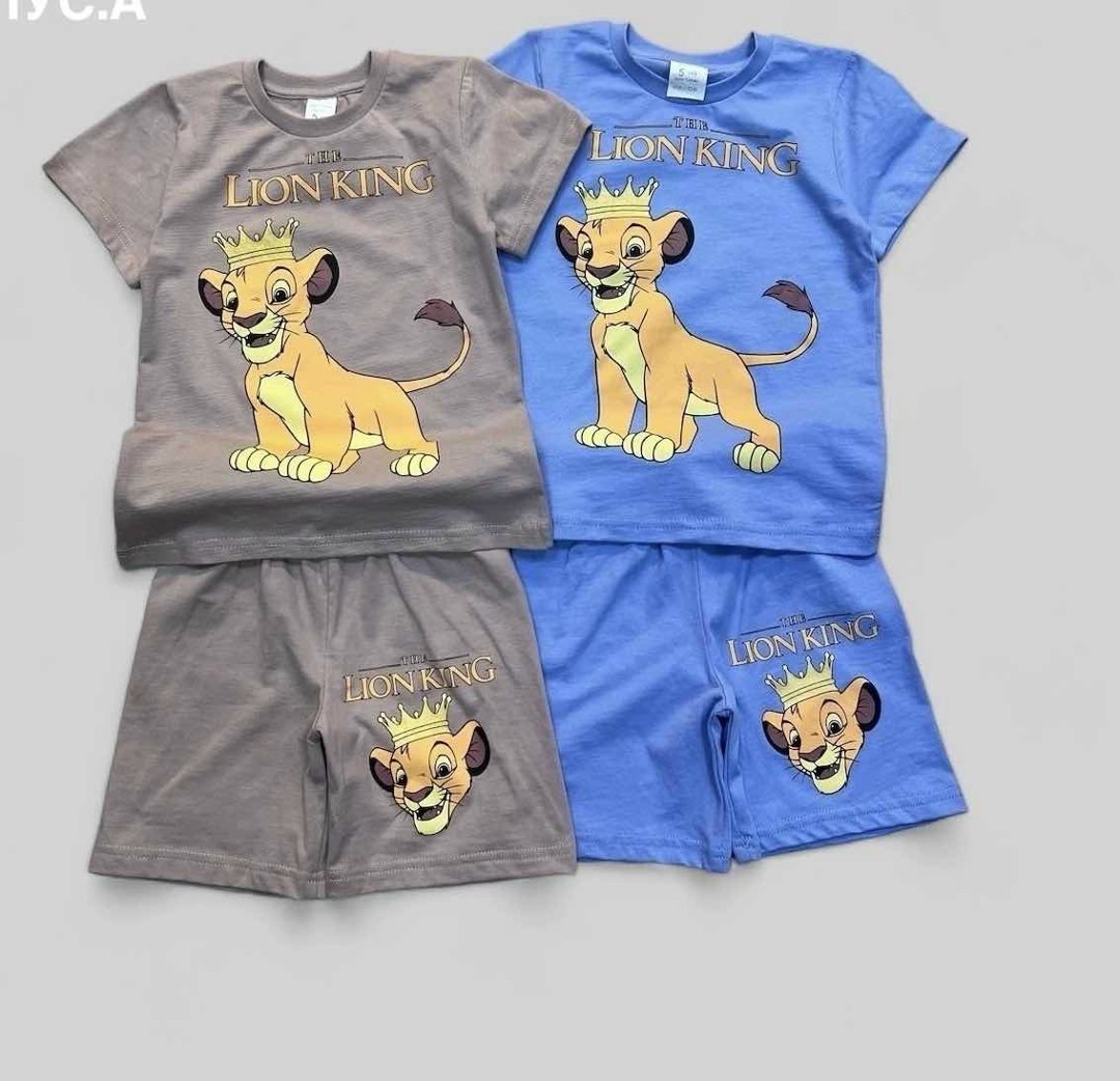 футболки комплект,костюм детский,костюм детский король лев,костюм для мальчика футболка шорты,детский костюм с шортами