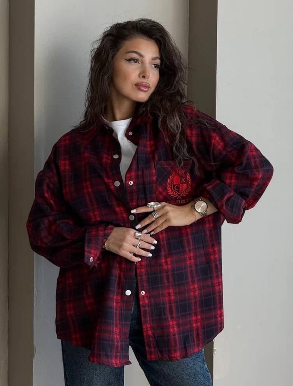 рубашка женская в клетку оверсайз,одежда в стиле,модная одежда для девушек,мода модная