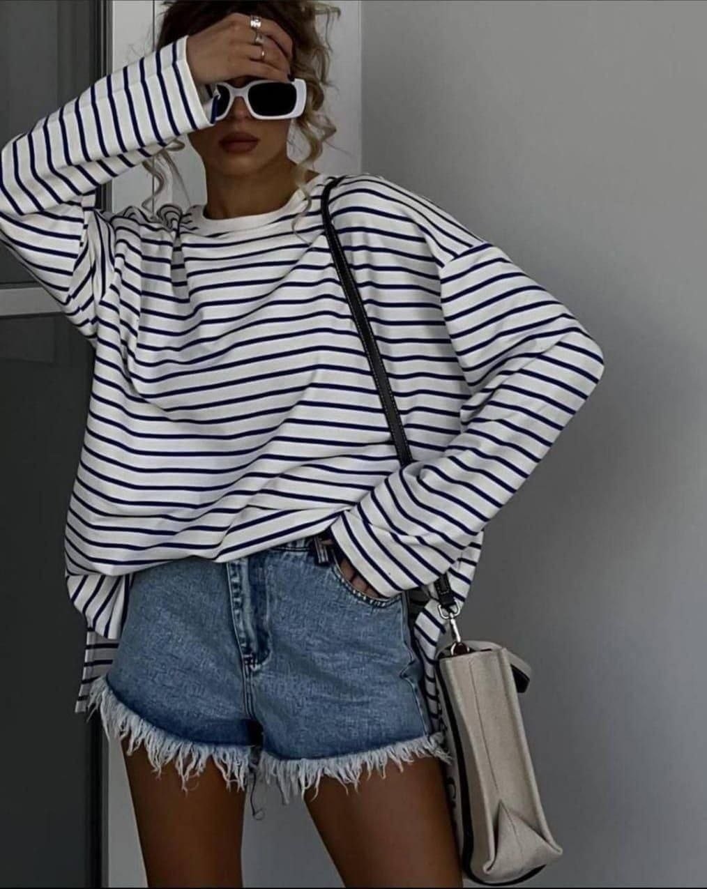 стиль оверсайз,свитшот женская,стильная кофта,свитшот в полоску оверсайз,кофта в полоску