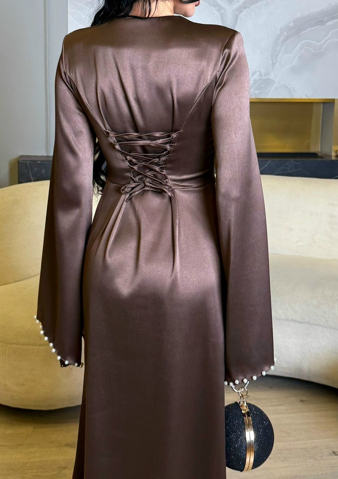 вечернее платье на завязках шелковое длинное am_brand,атласные платья,шелковое платье,элегантное вечернее платье с длинным рукавом,платье