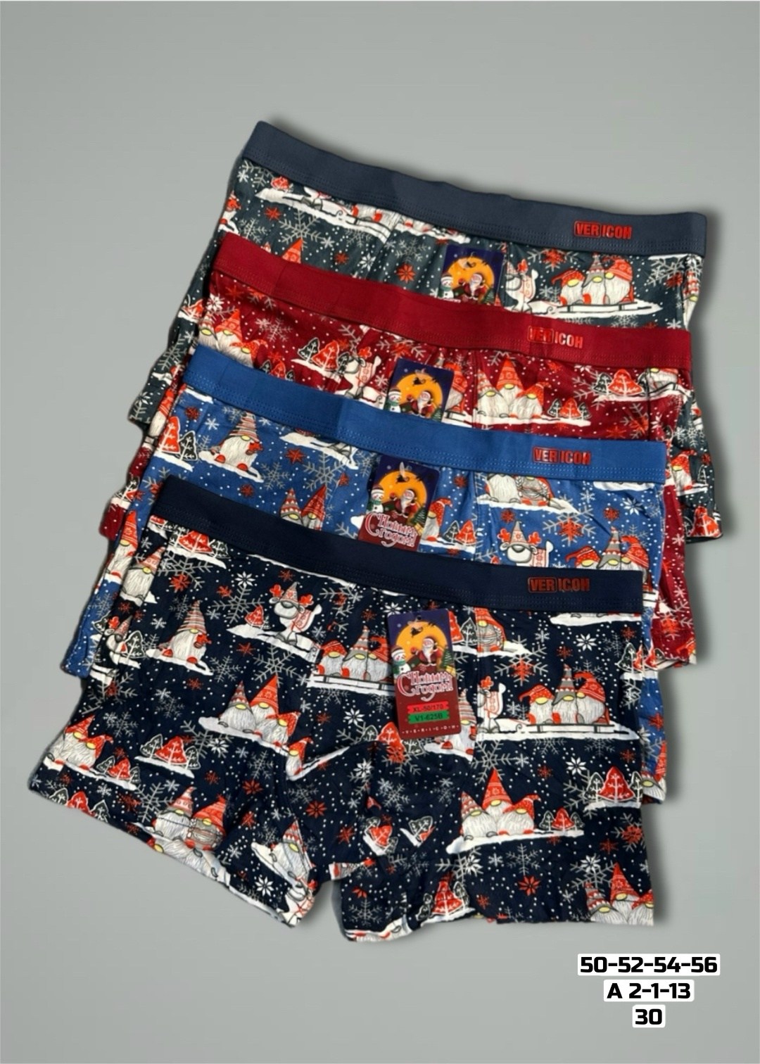 комплект трусов боксеры vericoh новый год 2 шт,трусы мужские,комплект трусов боксеры vericoh,упаковка трусов мужских 4 штуки,комплект трусов мужских