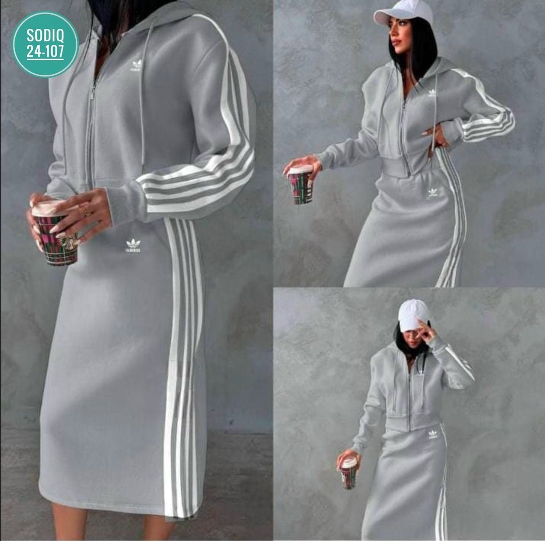 костюмы в спортивном стиле,спортивное платье,женские костюмы спортивные,adidas платье худи дресс,костюм из футера женский