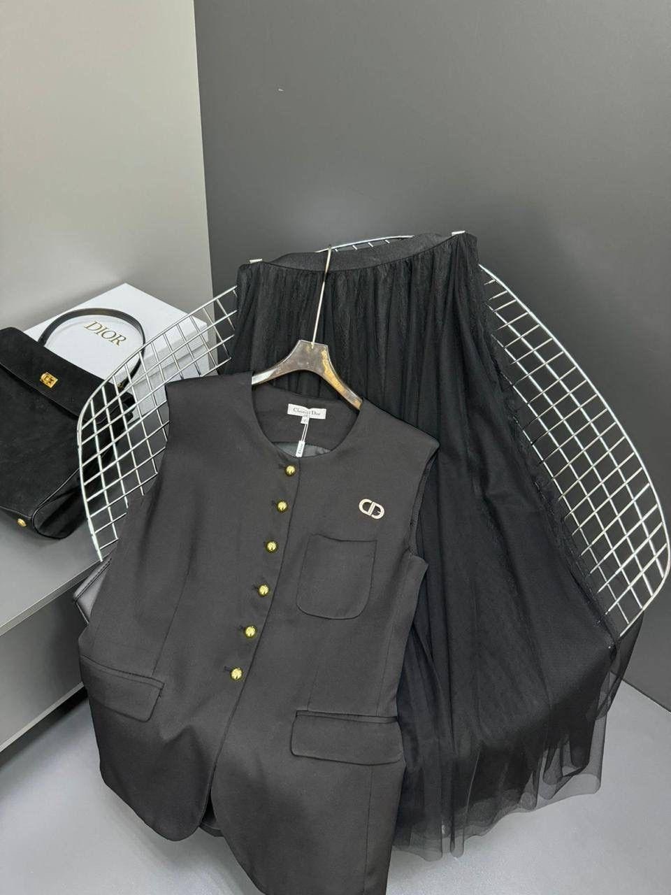 костюм с юбкой,костюм с юбкой черный,юбка с жилеткой