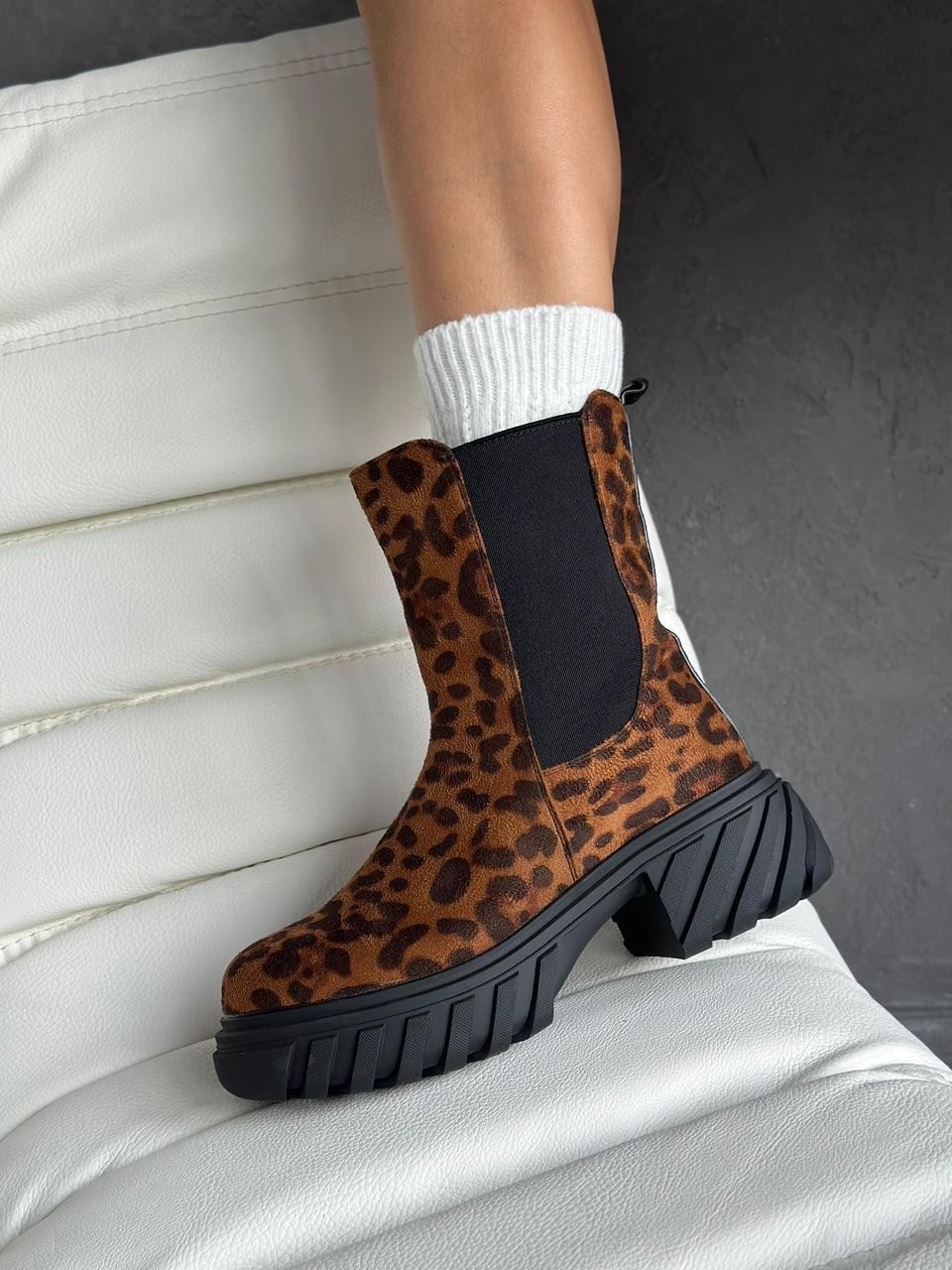 ,леопардовые ботинки,леопардовые челси, женская,модные ботильоны
