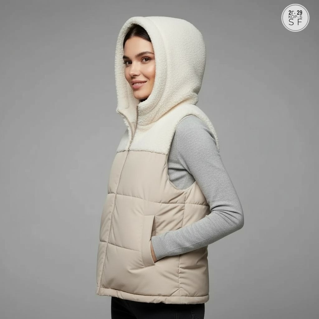 жилет утепленная,женский утепленный жилет,жилет женский,жилетка женская утепленная,жилетка с капюшоном