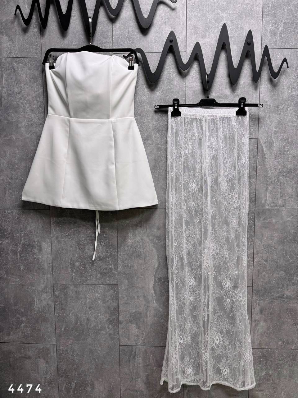 платье высоким,кружевное платье,женский набор из двух частей с кружевной юбкой без бретелек цвет белый,вечернее платье,свадебный костюм