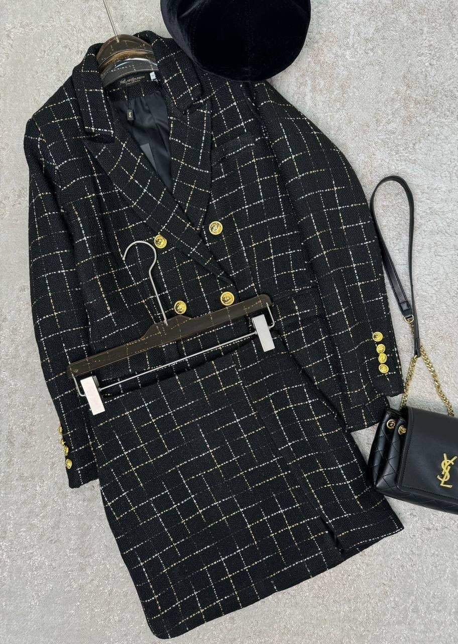 твидовый костюм с юбкой,твидовый костюм,твидовый костюм жакет,костюм женский твидовый пиджак и юбка арк17,костюм с юбкой