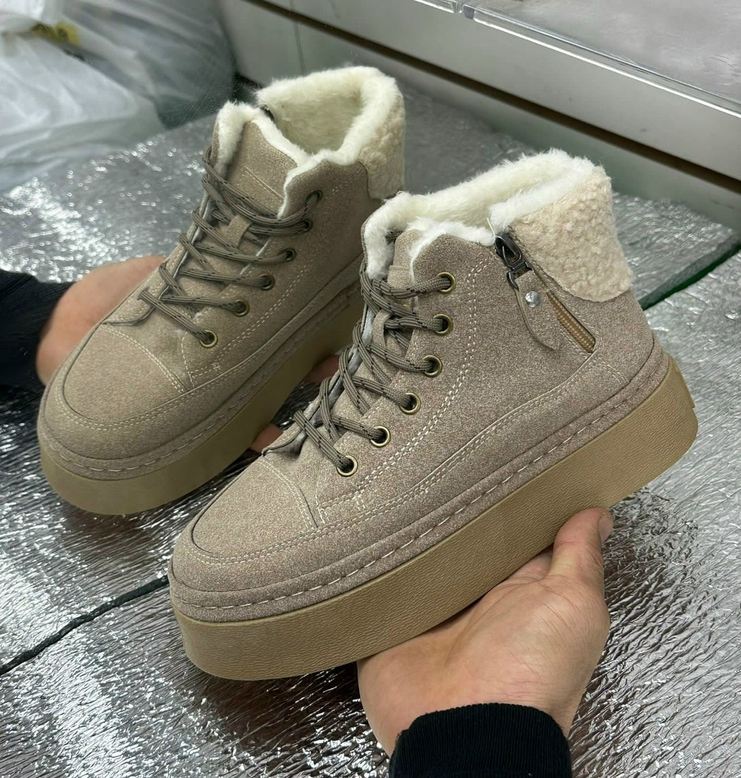 ,зимние ботинки из натуральной замши и меха на платформе obba 250464737,зимняя женская ,зимняя , женская