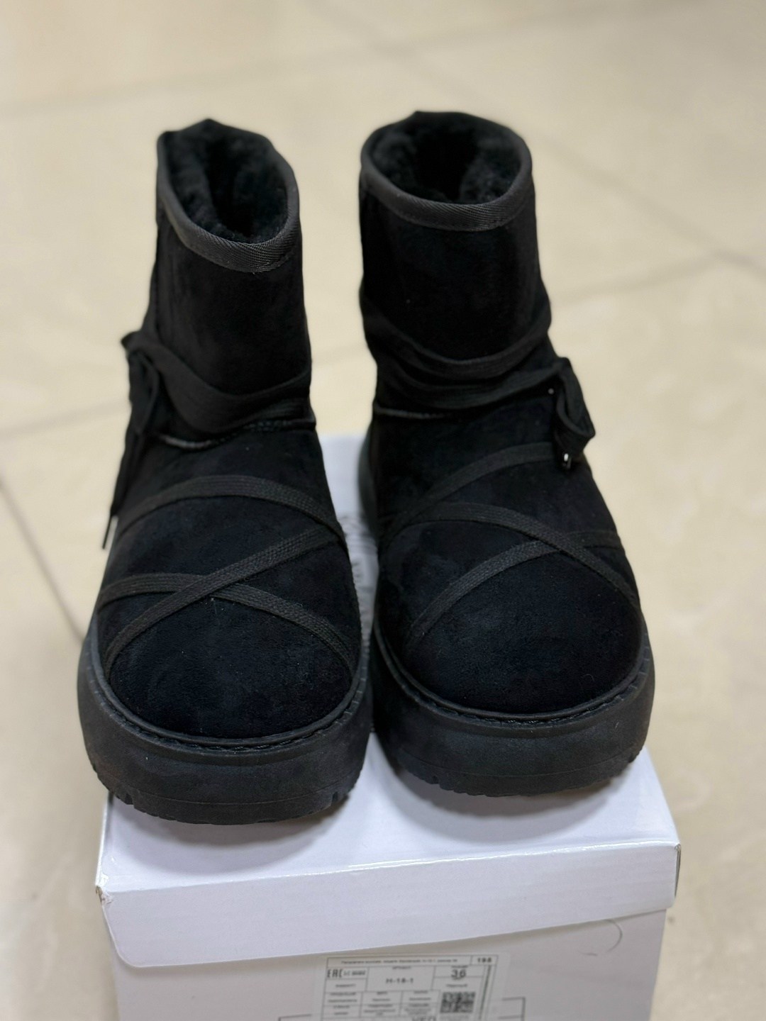 угги зимние с мехом на завязках valentina wang,женские угги,, женская,дутики