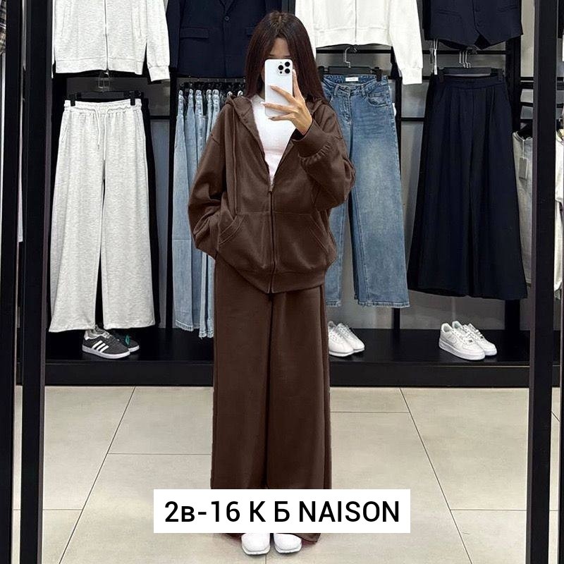 костюм спортивный со штанами палаццо и зип худи micca 362777071,костюм спортивный,женский спортивный костюм,спортивный костюм брючный на молнии с капюшоном оверсайз palessi,костюм женский