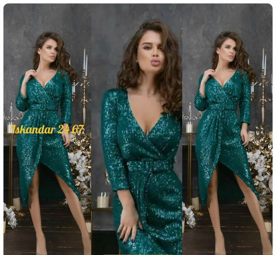 платье,платье женское,платье с пайетками на запах,длинное платье,платье цвета изумруд