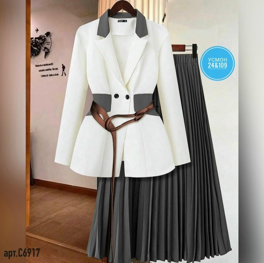 костюм женский с юбкой,костюм с юбкой плиссе,костюм с юбкой,костюм с плиссированной юбкой,стильные женские костюмы