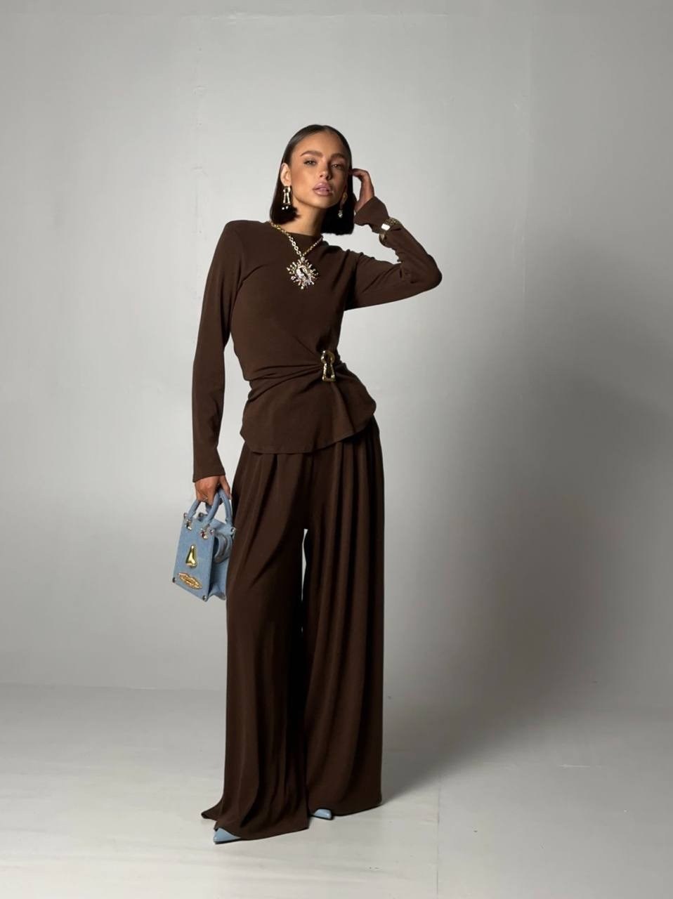 костюм с брюками палаццо,женский костюм,женский костюм с брюками палаццо,костюм трикотажный