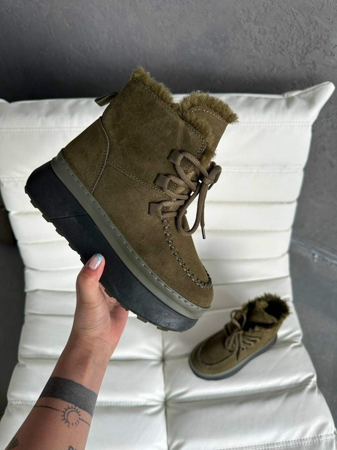 ботинки женские,, зимняя,ботинки хаки женские, зима