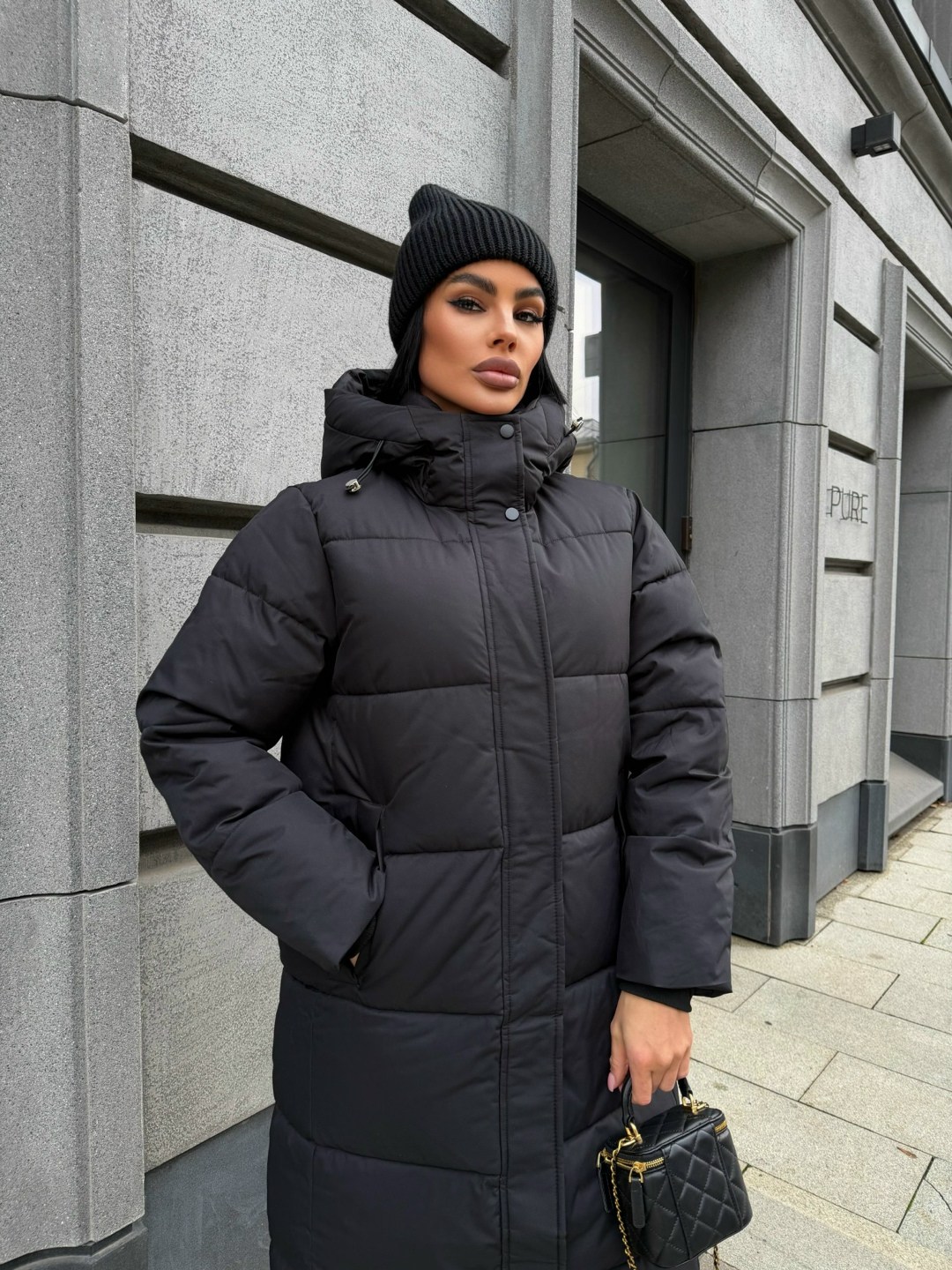 пуховик зимний длинный с капюшоном ve marie,пуховик зимняя,пуховик зимний длинный с капюшоном ve marie цвет черный,зимний пуховик длинный с капюшоном reg&life,пуховик зимний длинный с капюшон