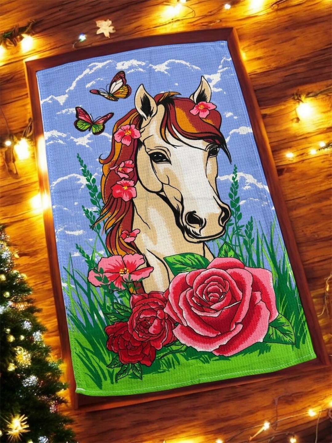 полотенца подарочная,алмазная мозаика лошади на подрамнике 40х50,лошадей,картина лошадей,полотенца вафельные