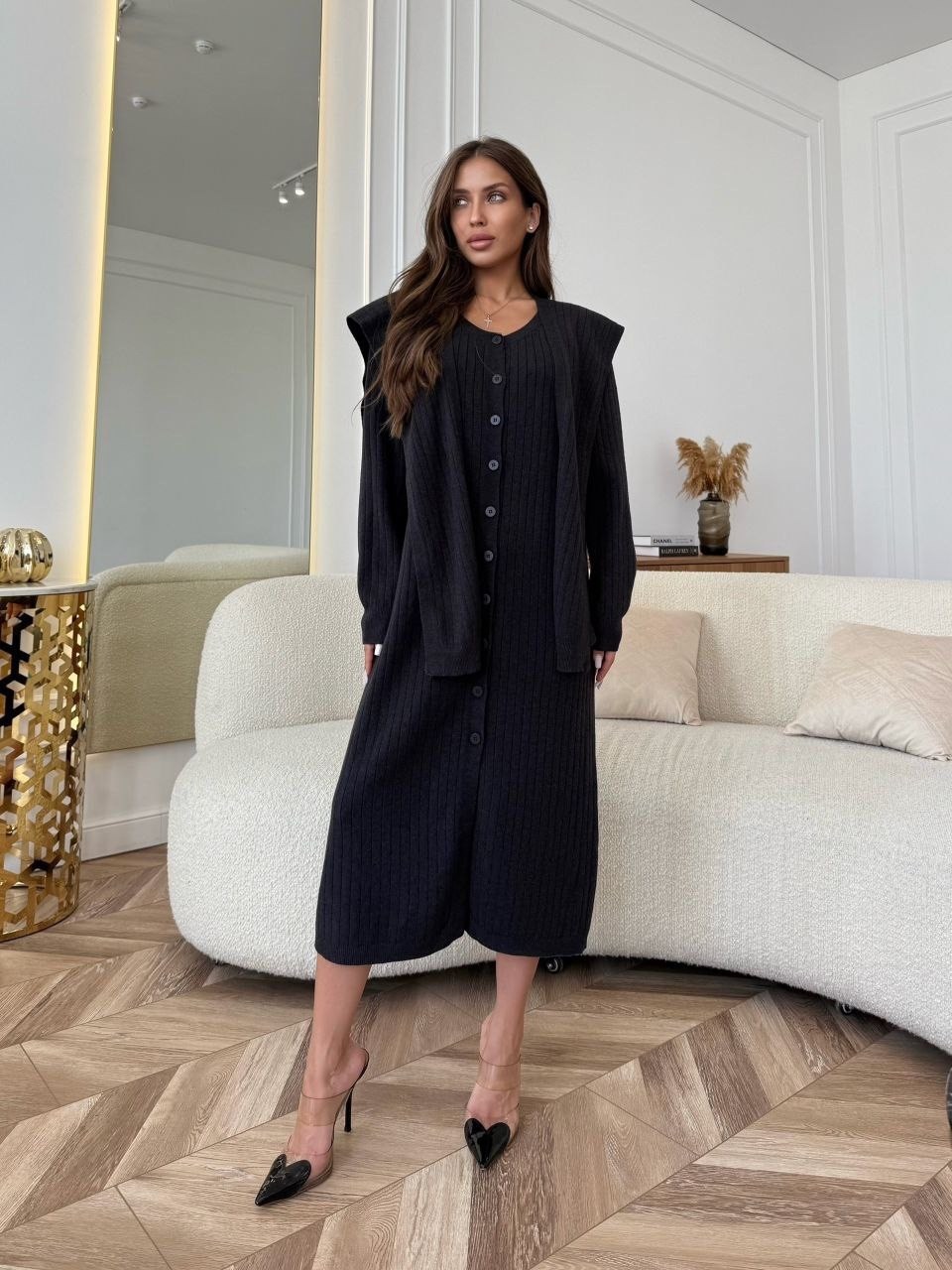 трикотажные костюмы,модные кардиганы,модели кардиган,кардиган,коричневый кардиган