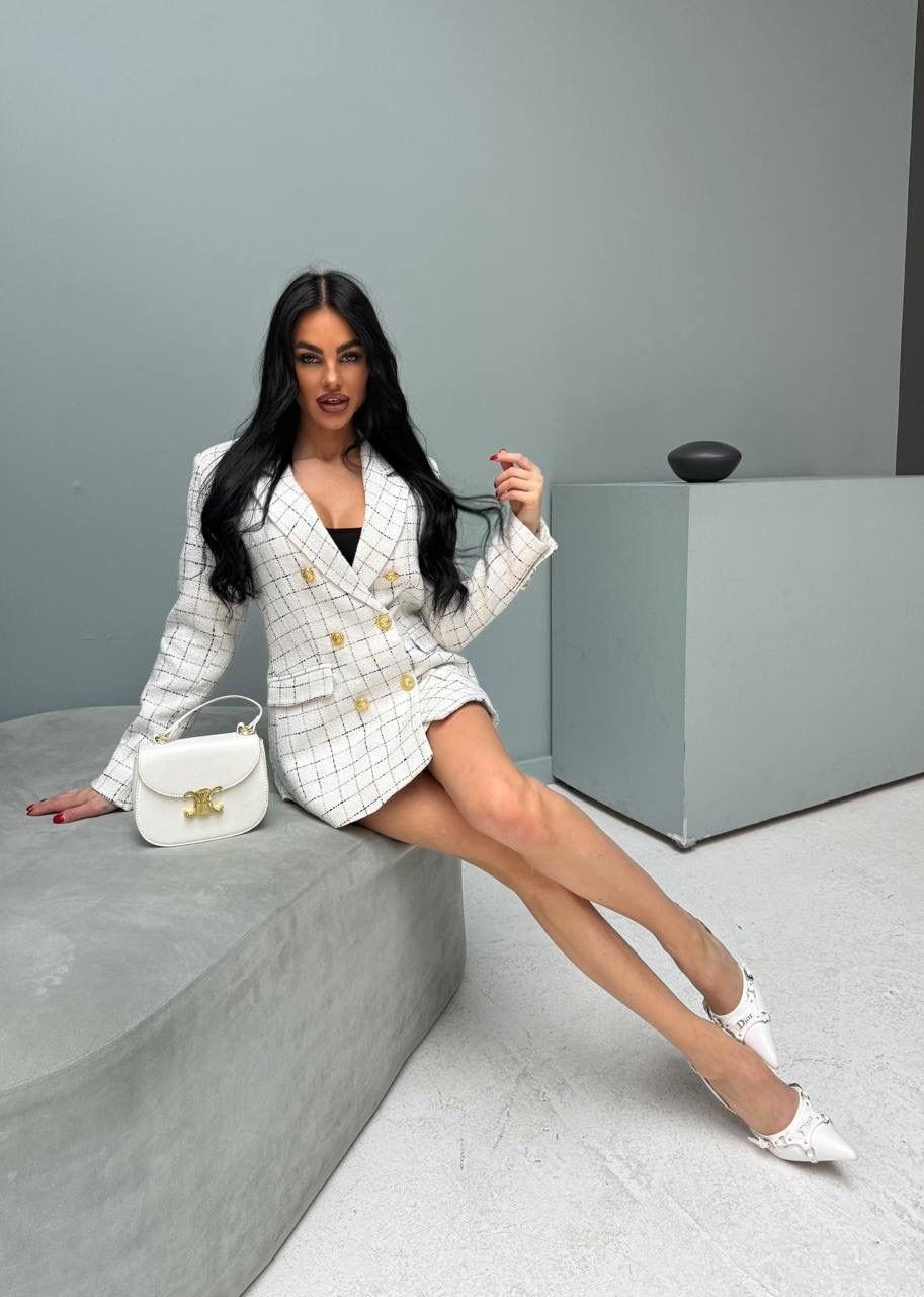 твидовый костюм,твидовый пиджак,твидовый жакет,твидовый пиджак белый клетчатый,твидовый пиджак женский