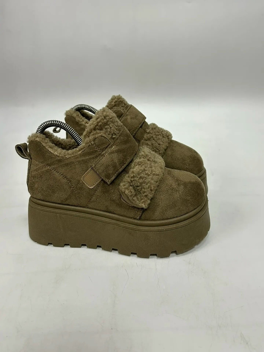 меховые замшевые туфли на плоской подошве на платформе,, женская,замшевые женские туфли-лоферы на платформе, на платформе