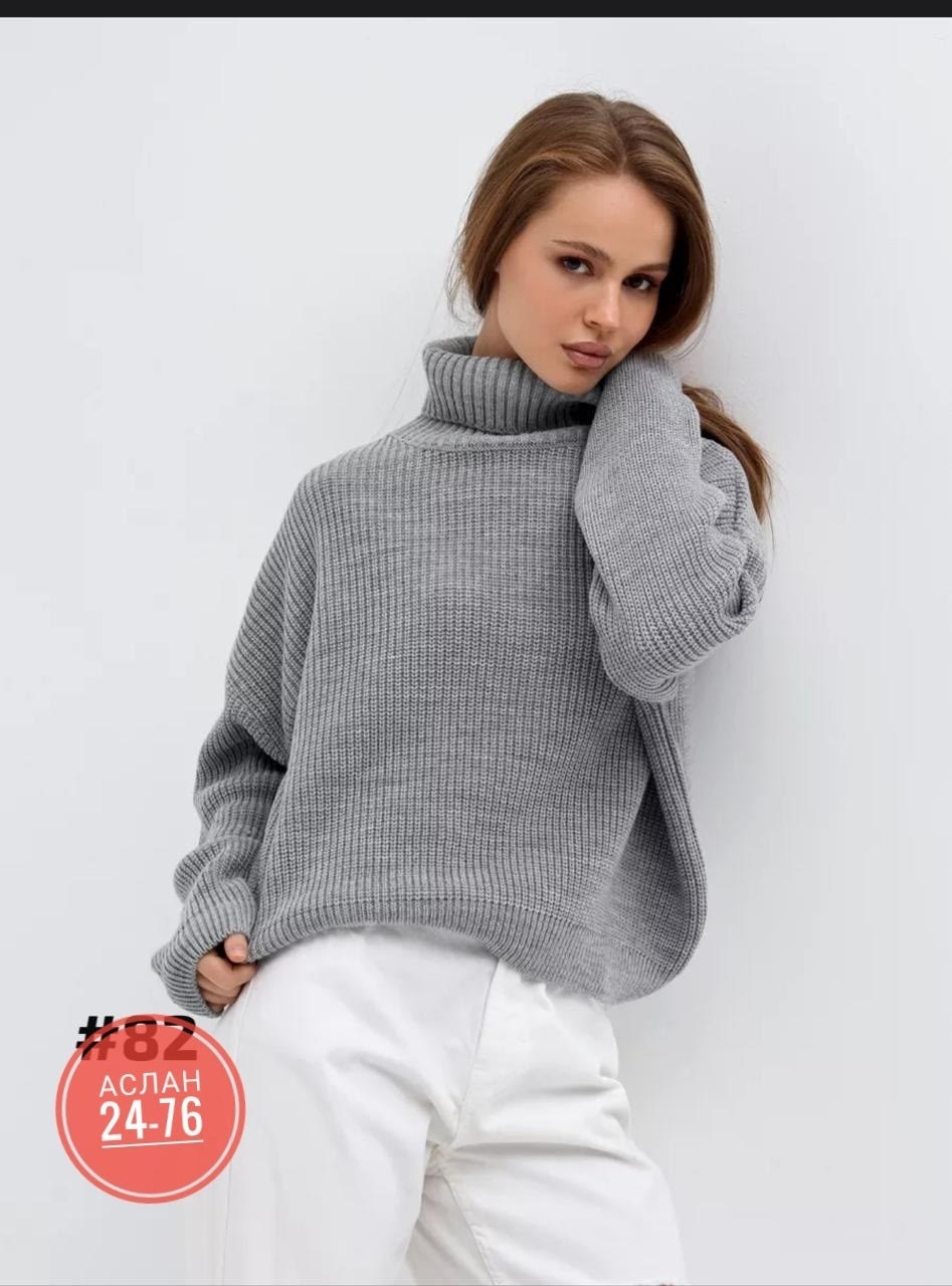 свитер вязаный с горлом оверсайз,свитер оверсайз вязаный с горлом укороченный hs fashion,свитер женский,свитер вязаный оверсайз с горлом теплый,свитер вязаный оверсайз