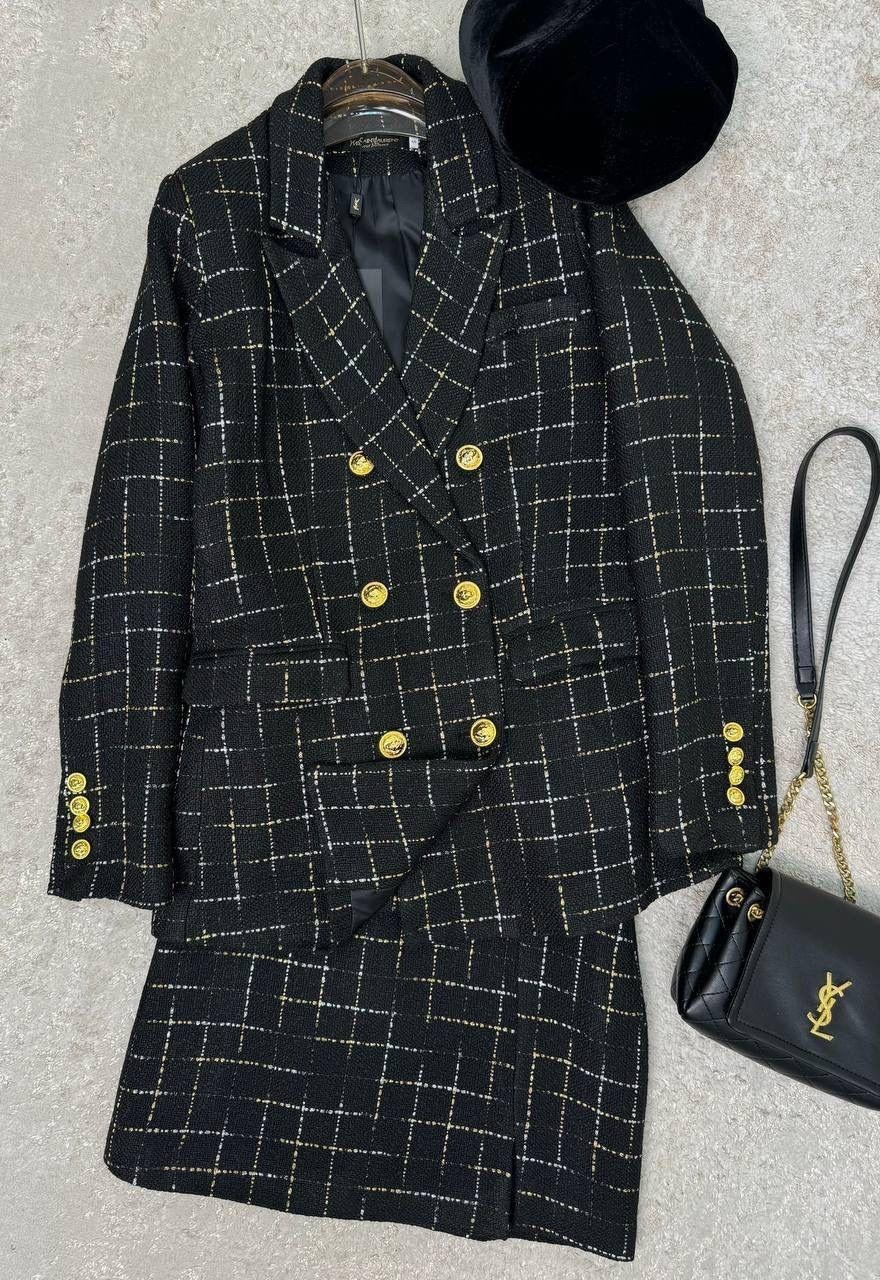 твидовый костюм с юбкой,твидовый костюм,твидовый костюм жакет,костюм женский твидовый пиджак и юбка арк17,костюм с юбкой