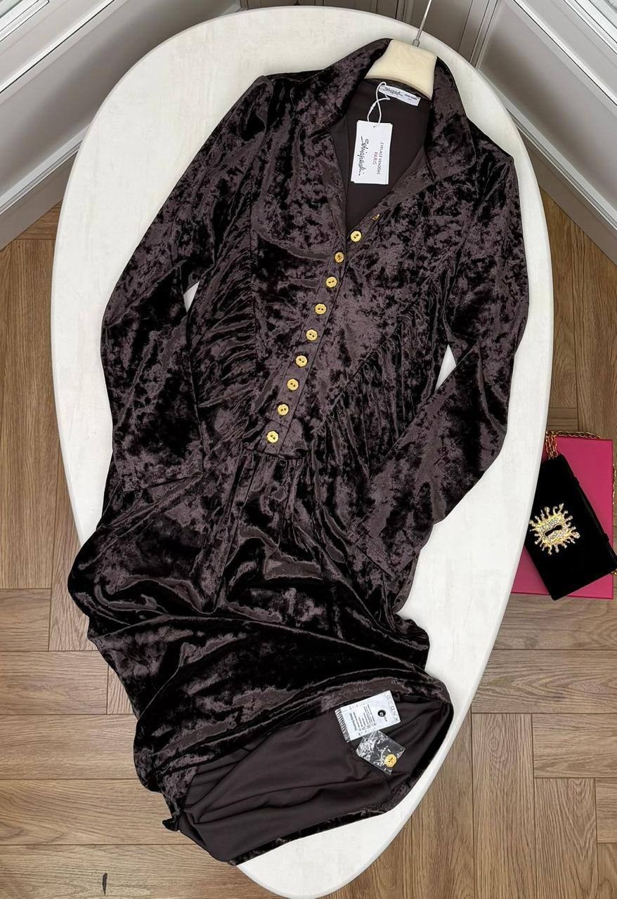 платье бархатное,zuoman женское осенне зимнее элегантное платье бархатное festa,вельветовое платье с воротником,платье с пуговицами,элегантное бархатное женское платье с воротником-стойкой