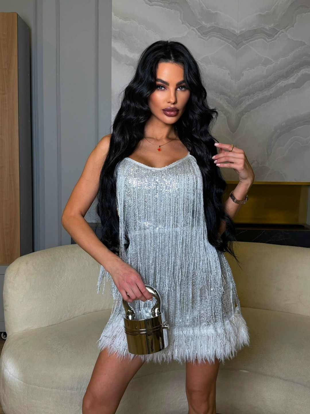 платье с бахромой,платье,модное платье,платья мини,платье бахрома серебро великий гетсбі